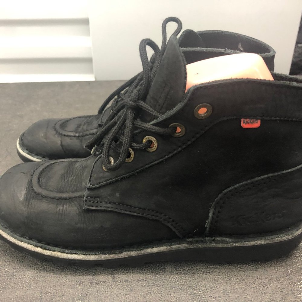 Kickers Kick Hi Classic Leather Ankle Boots SZ 8.5